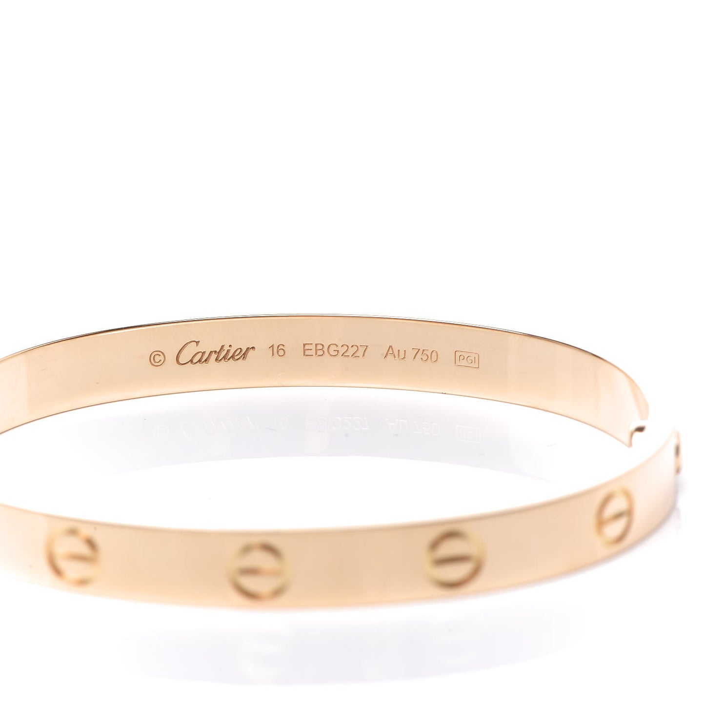 18K Yellow Gold LOVE Bracelet 16