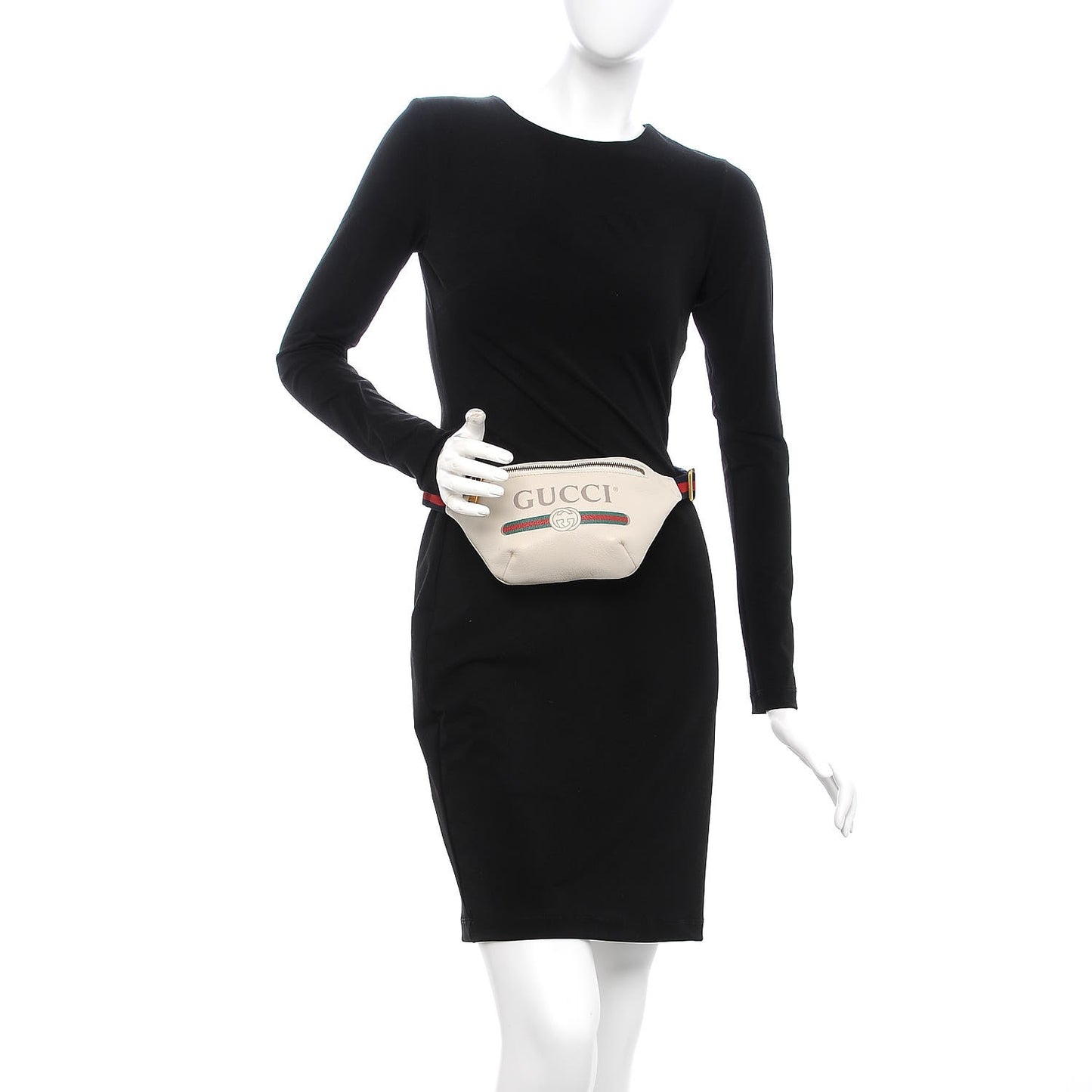 Grained Calfskin Small Logo Belt Bag White