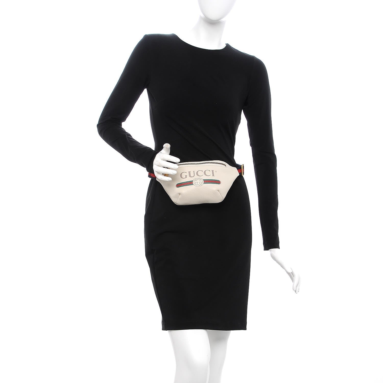 Gucci Grained Calfskin Small Logo Belt Bag White 2 of 9