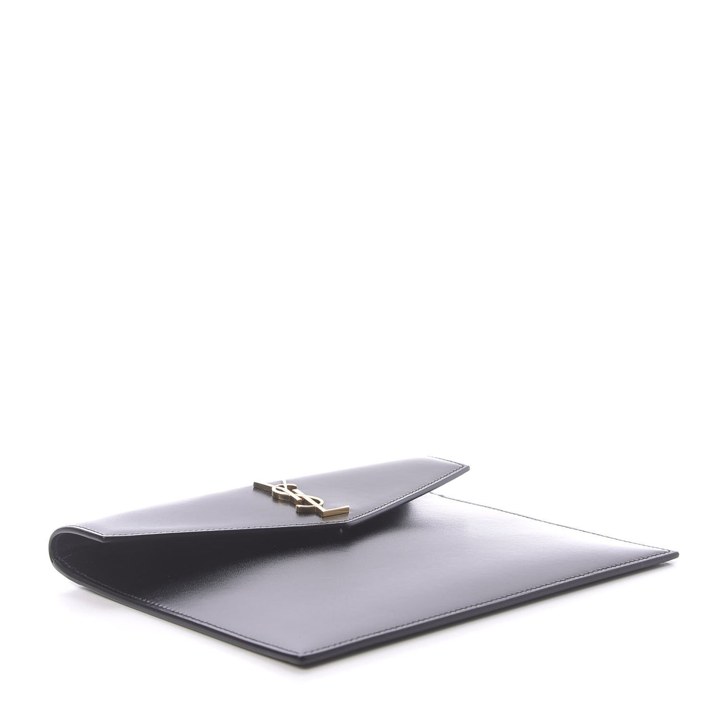 Smooth Shiny Calfskin Monogram Uptown Baby Pouch Black