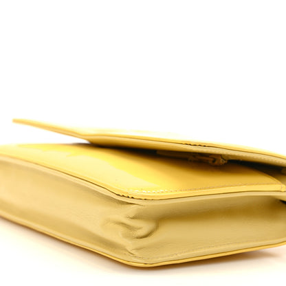 Chanel Patent CC Compact Wallet on Chain WOC Yellow 11 of 13