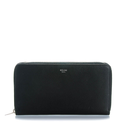Celine Calfskin Large Zip Around Multifunction Wallet Black Citron 1 of 8
