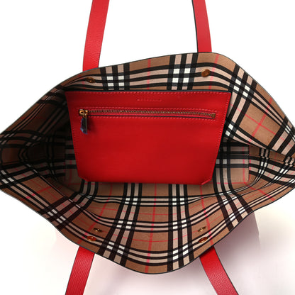 Burberry Calfskin Crest Embossed Small Tote Rust Red 4 of 6