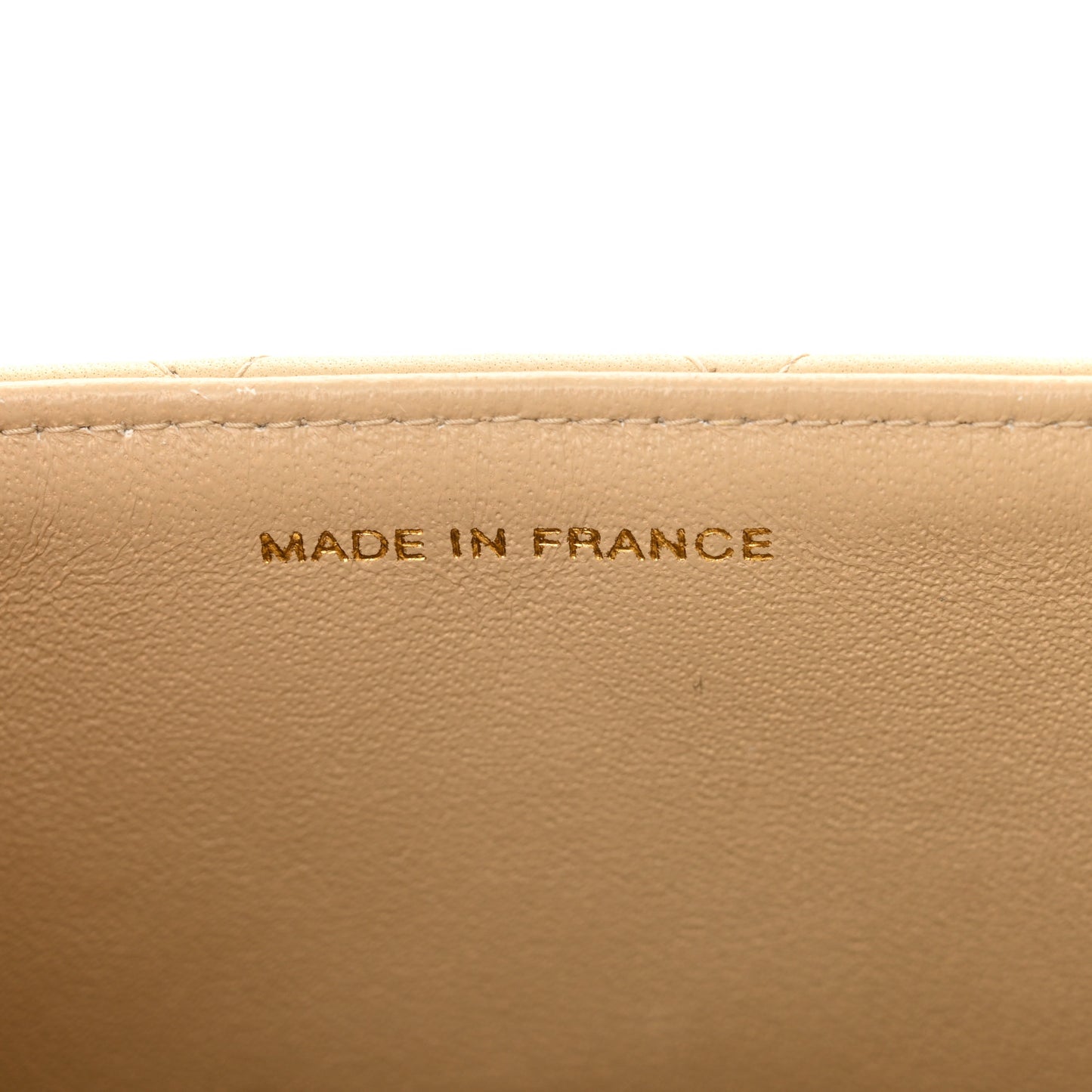 Lambskin Quilted Mini Square Flap Beige