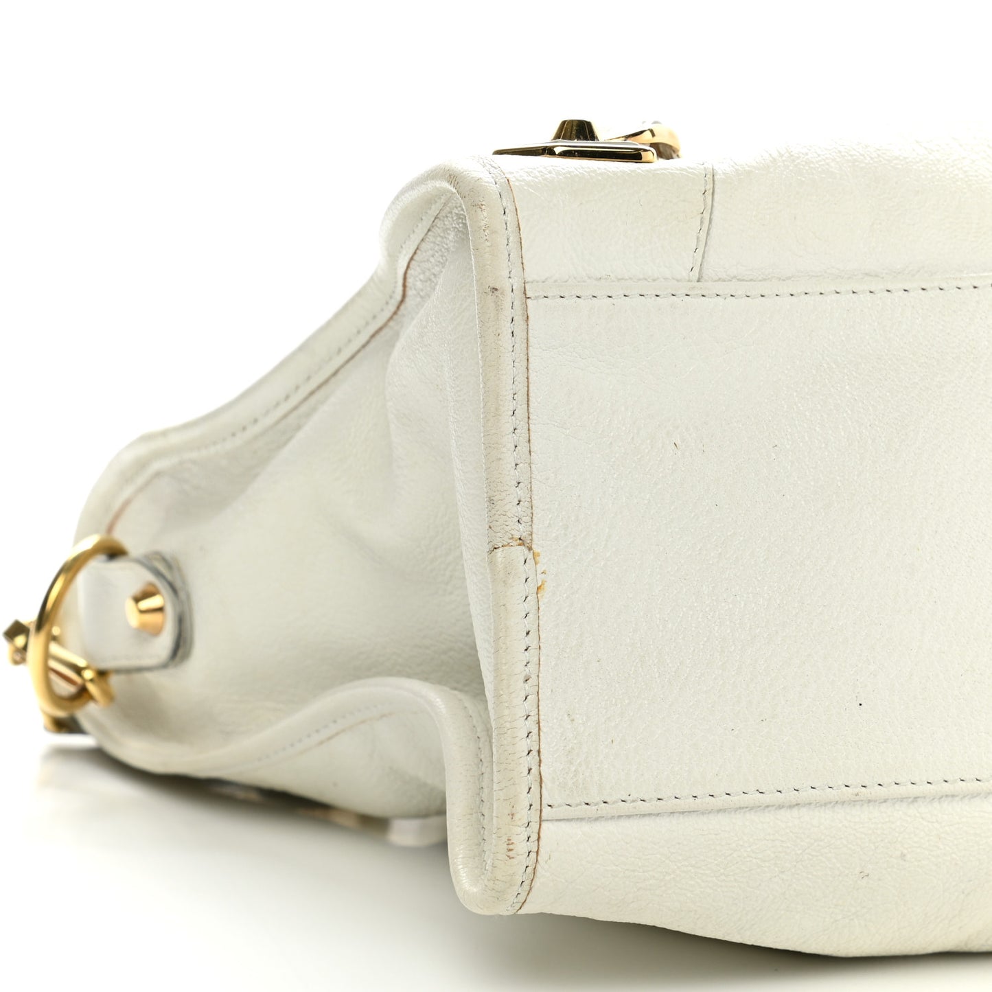 Chevre Gold Metallic Edge Hardware City White