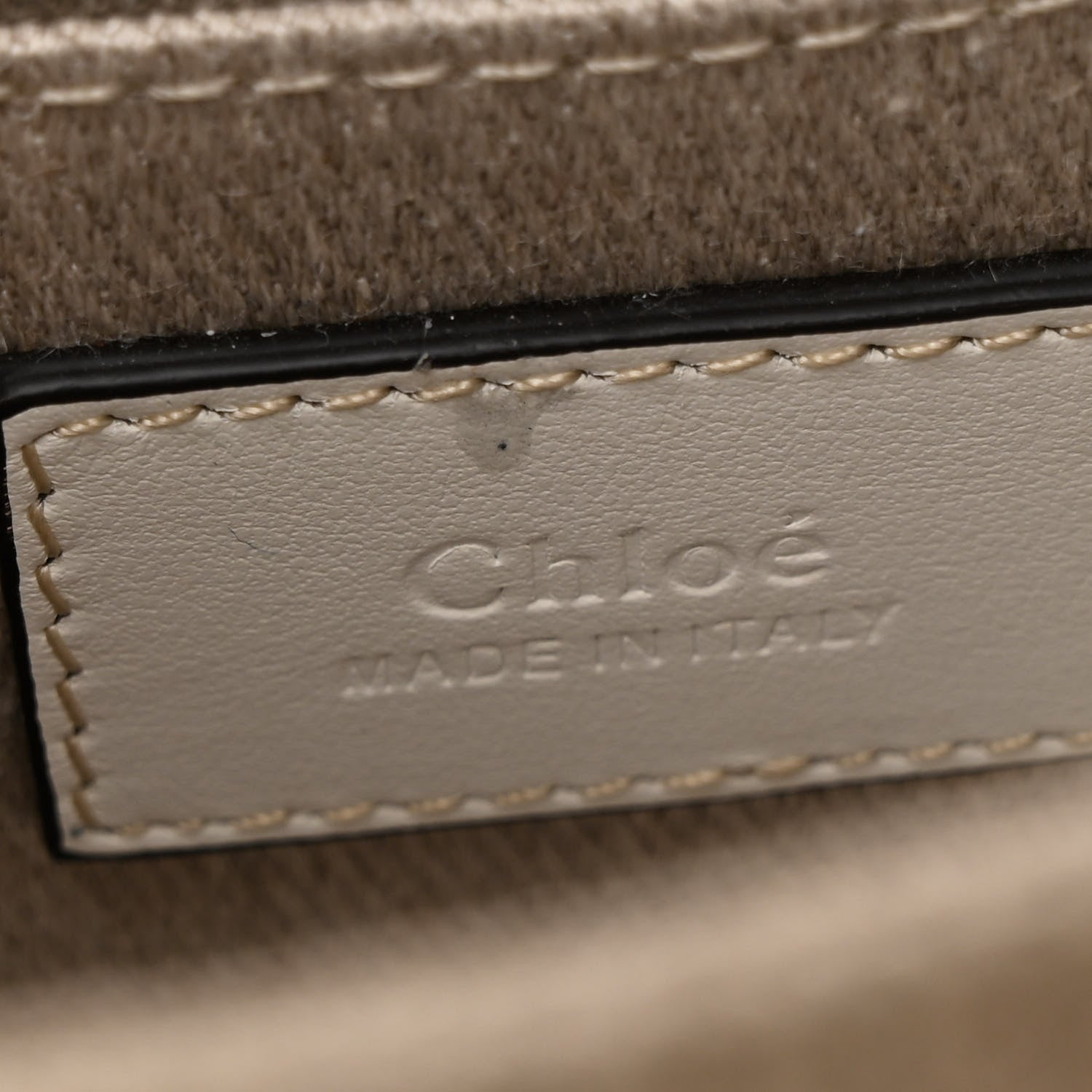 Chloe Cotton Calfskin Mini Woody Ribbon Tote White Light Brown 6 of 11