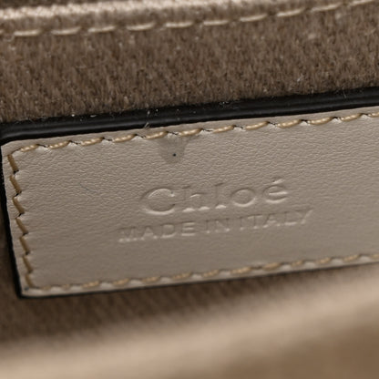 Chloe Cotton Calfskin Mini Woody Ribbon Tote White Light Brown 6 of 11