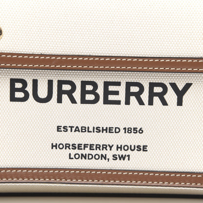 Burberry Canvas Smooth Calfskin Two Tone Mini Pocket Bag Natural Malt Brown 9 of 10