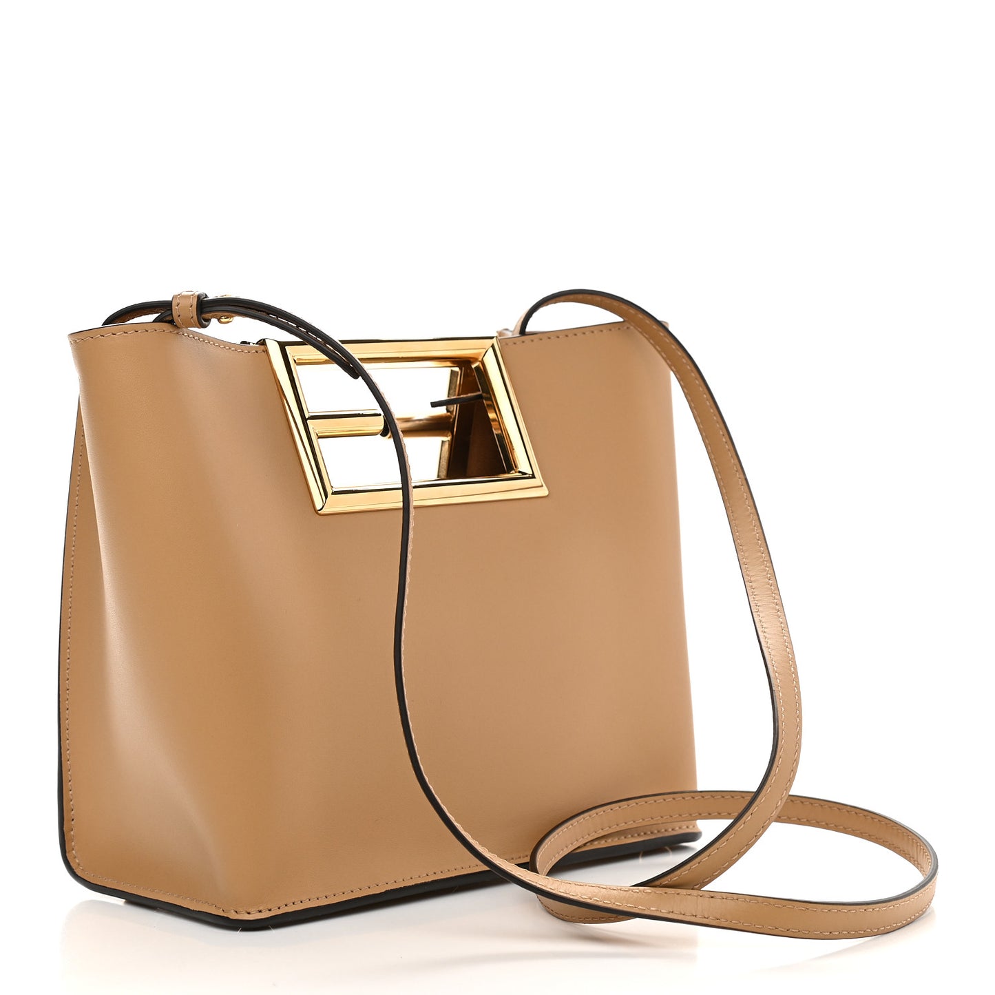Vitello King Small Fendi Way Tote Miele Scuro