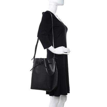 Mansur Gavriel Vegetable Tanned Calfskin Bucket Bag Black Royal 2 of 12