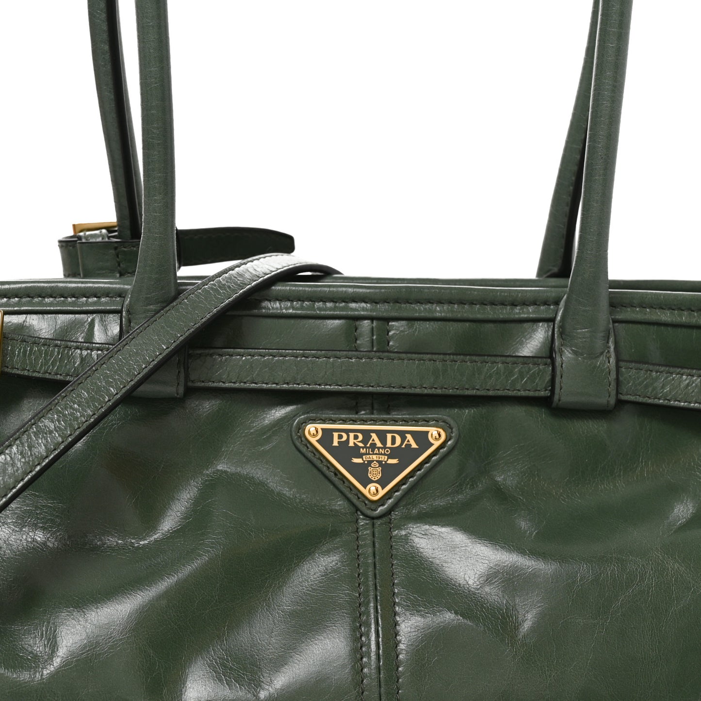 Glossy Calfskin Triangle Medium Bonnie Shoulder Bag Salvia