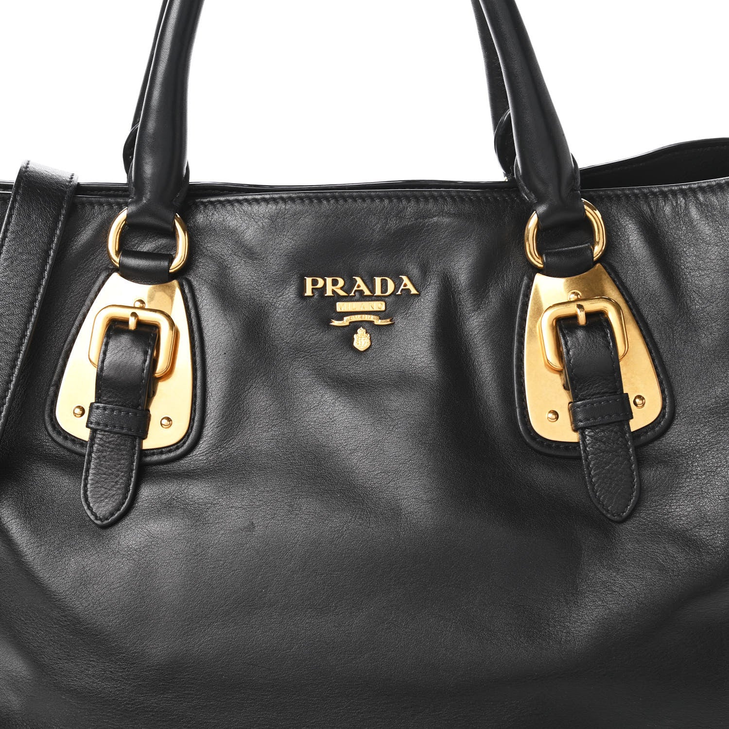 Prada Soft Calfskin Shopping Tote Black 10 of 11