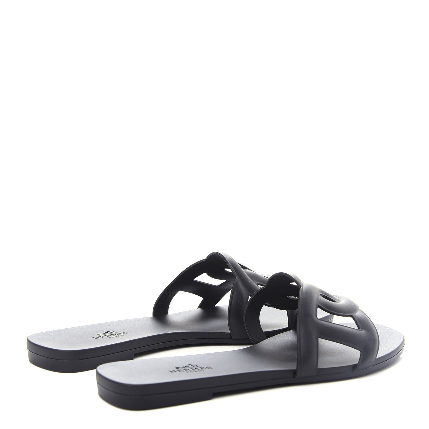 Hermes Rubber Aloha Sandals 37 Black 4 of 11
