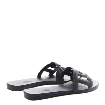 Hermes Rubber Aloha Sandals 37 Black 4 of 11