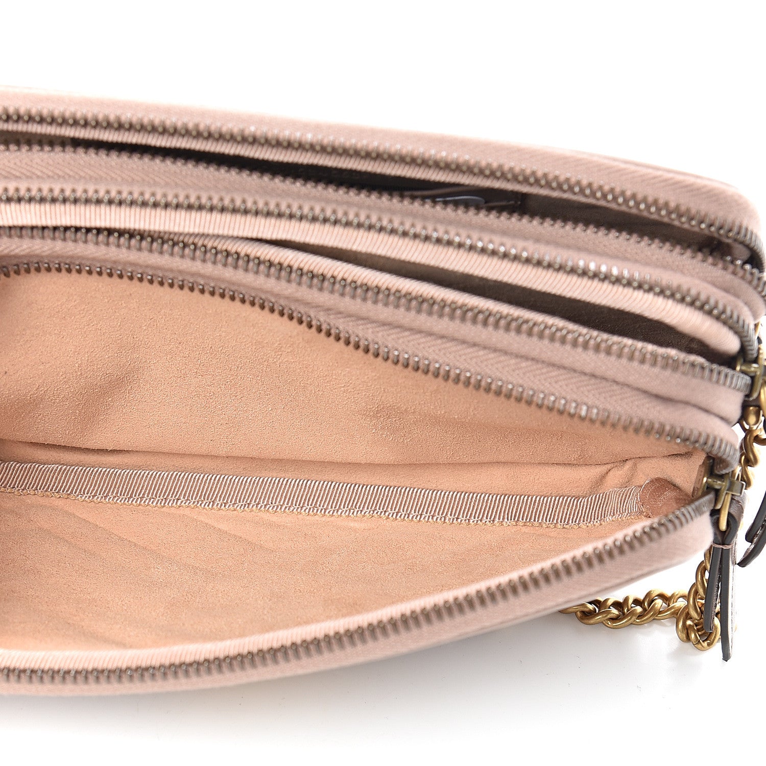 Gucci Calfskin Matelasse Mini GG Marmont Chain Crossbody Bag Porcelain Rose 7 of 13