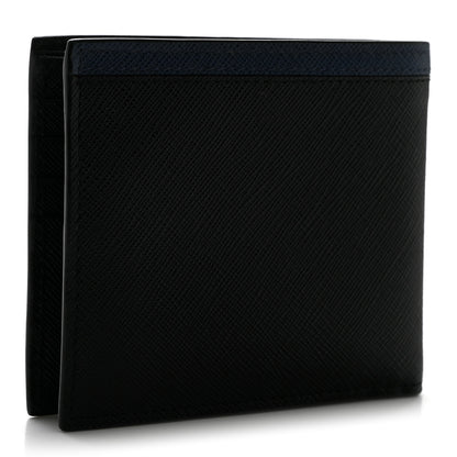 Prada Saffiano Bi-Fold Wallet Black Bluette 3 of 7