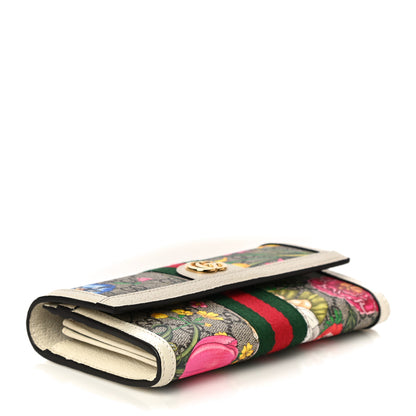 Gucci GG Supreme Monogram Flora Web Ophidia Continental Wallet White 4 of 6