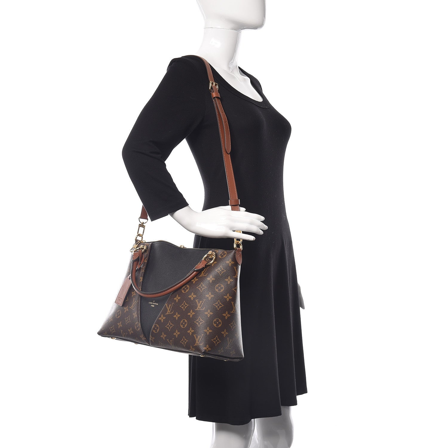 Louis Vuitton Monogram V Tote MM Black 2 of 10