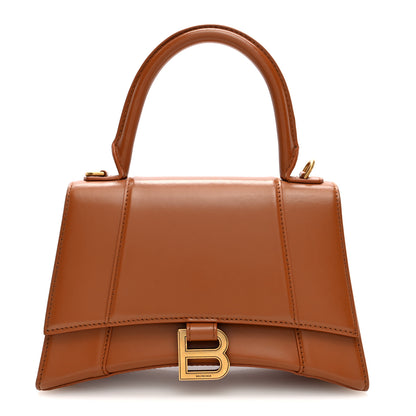 Balenciaga Shiny Box Calfskin Small Hourglass Top Handle Bag Camel 1 of 9