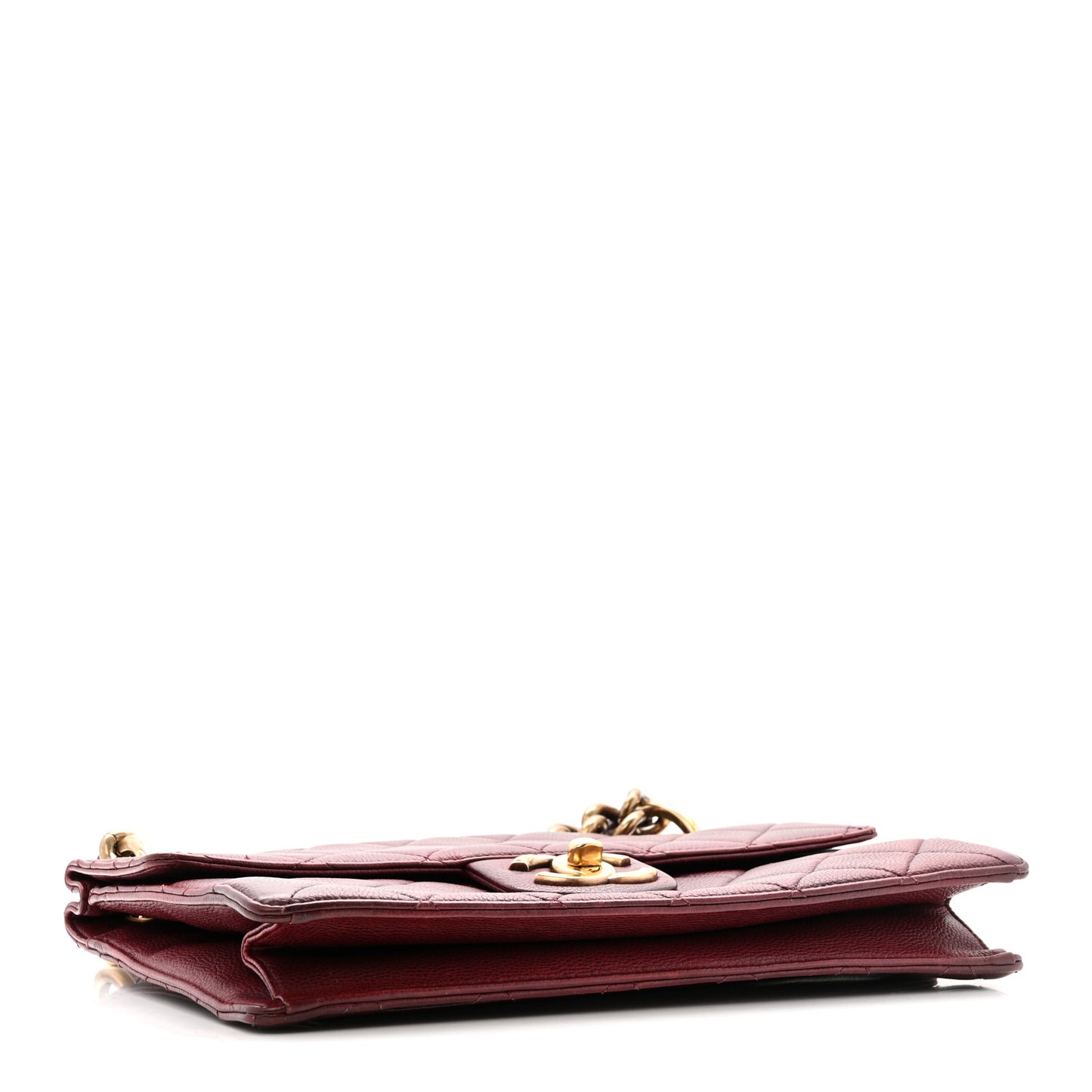 Caviar Quilted Large Retro Class Flap Burgundy