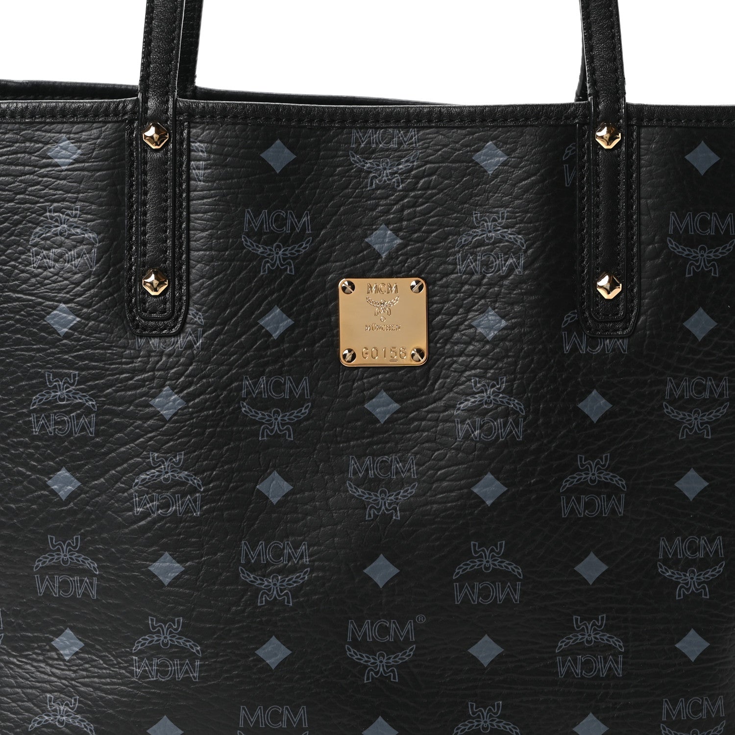 MCM Visetos Medium Liz Reversible Shopper Tote Black 10 of 16