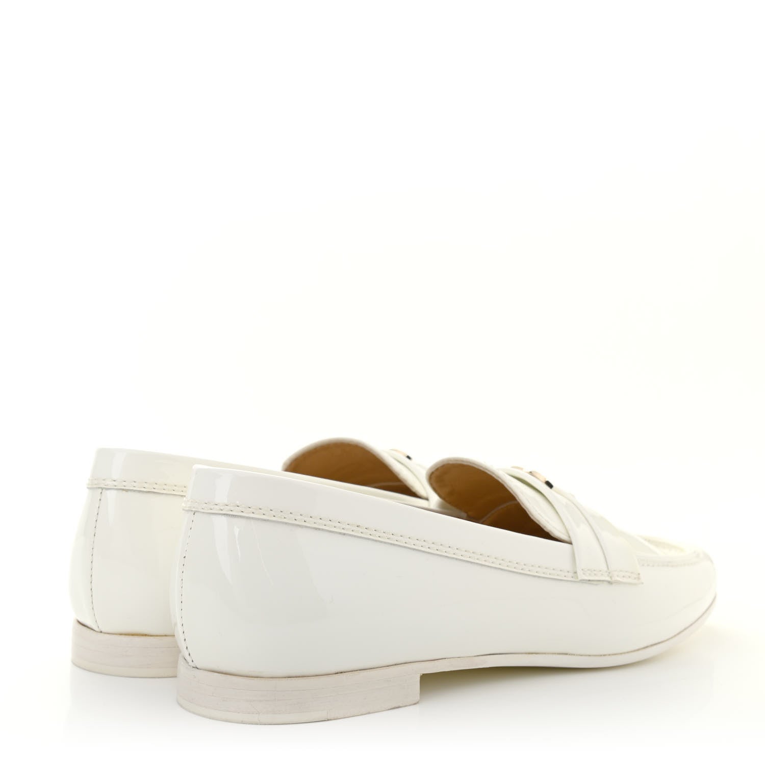 Chanel Patent CC Mocassin Loafers 36 White 4 of 11