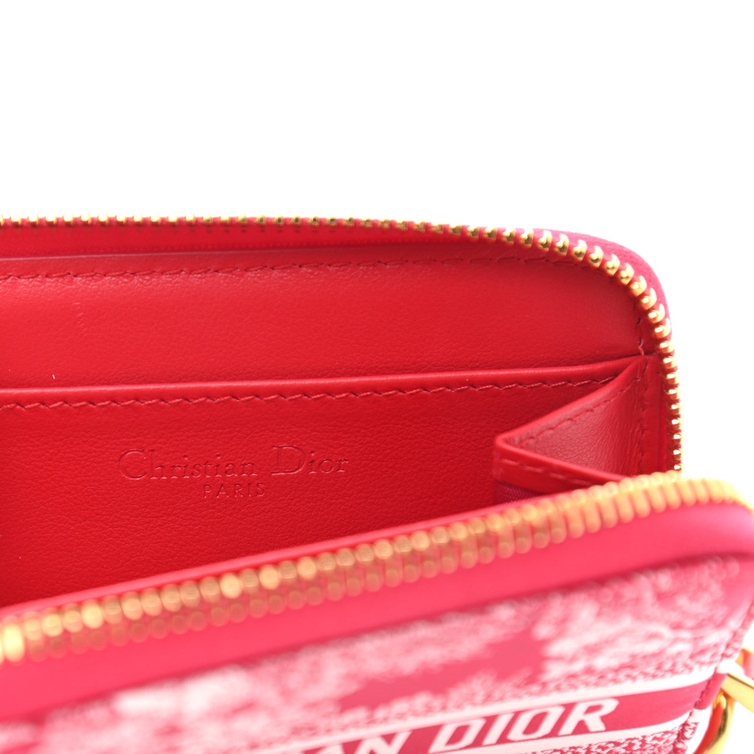 Christian Dior Technical Fabric Embroidered Toile De Jouy DiorTravel Detachable Card Holder Red 6 of 7