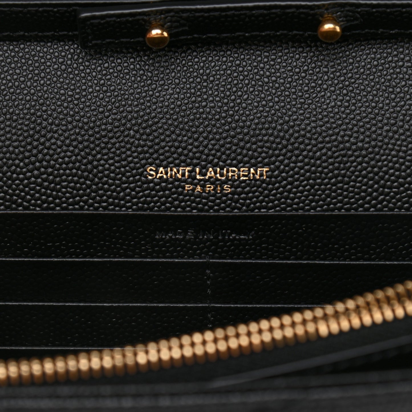 Grain De Poudre Matelasse Chevron Monogram Chain Wallet Black