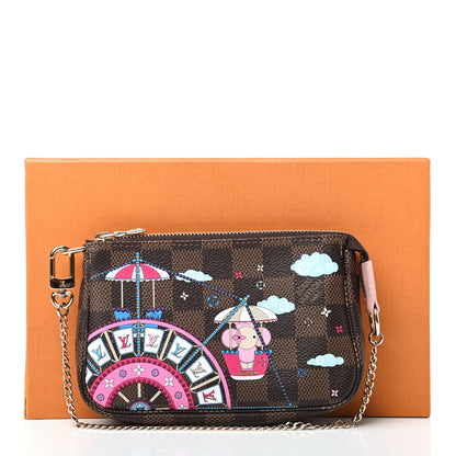 Louis Vuitton Damier Ebene 2020 Christmas Animation Big Wheel Mini Pochette Accessories Rose Ballerine 8 of 8