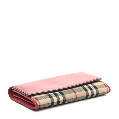 Burberry Calfskin Horseferry Check Porter Continental Wallet Red 4 of 7