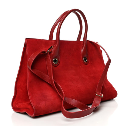 Jimmy Choo Suede Riley Tote Red 2 of 10