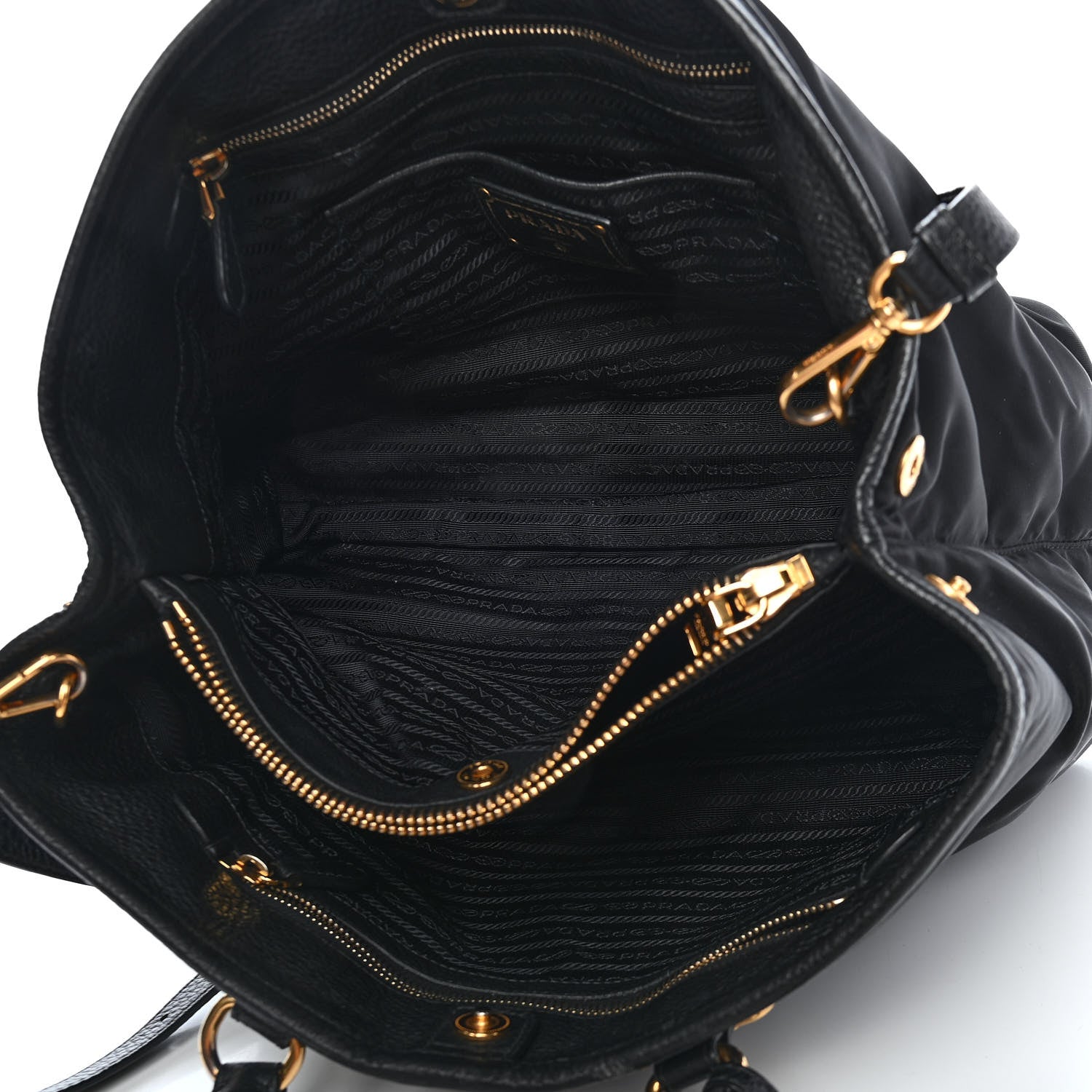 Prada Tessuto Nylon Saffiano Tote Black 4 of 8