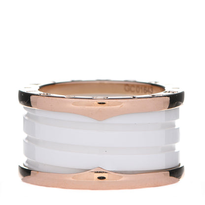 Bulgari 18K Rose Gold White Ceramic B.Zero1 Four-Band Ring 53 6.25 3 of 7