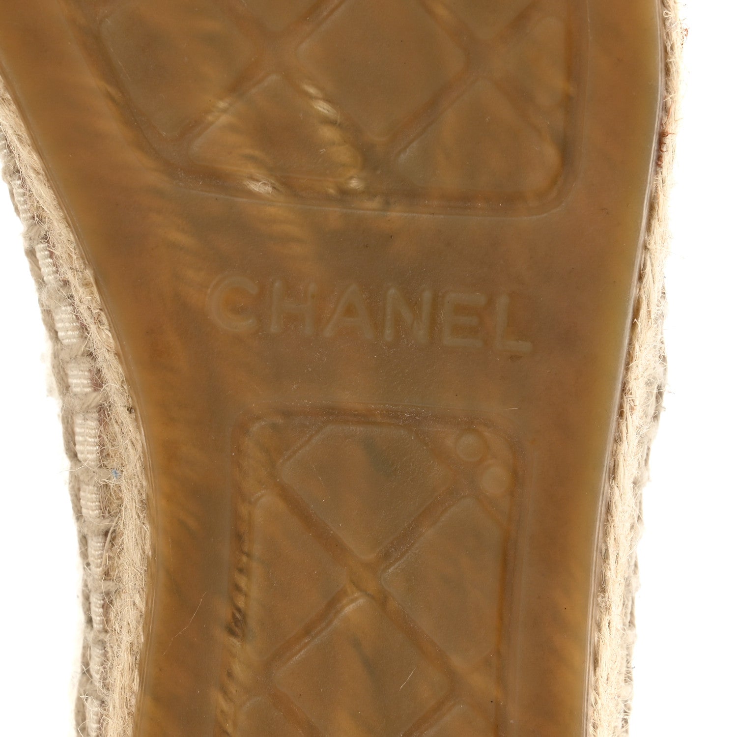 Chanel Tweed CC Espadrilles 36 Ecru White Blue Black 7 of 9