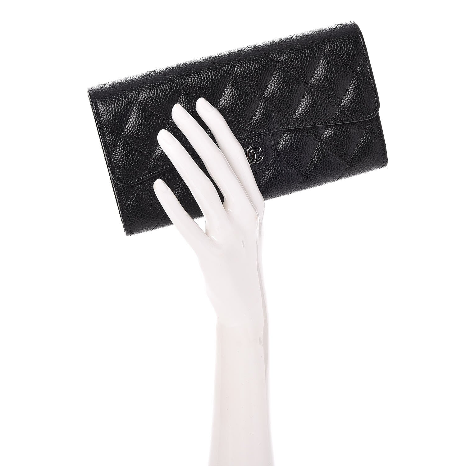 Chanel Caviar Quilted Large Flap Wallet Black 2 of 9