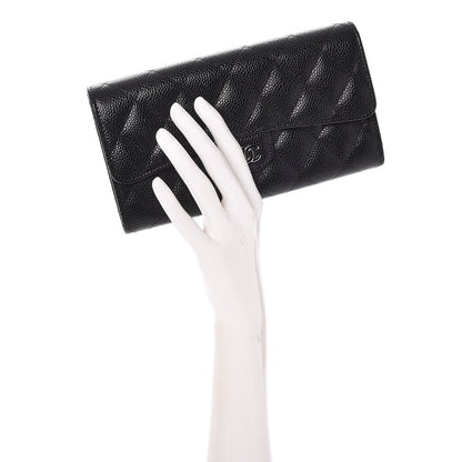 Chanel Caviar Quilted Large Flap Wallet Black 2 of 9