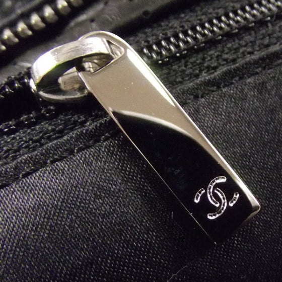 Aged Calfskin Perforated Expandable Tote Black