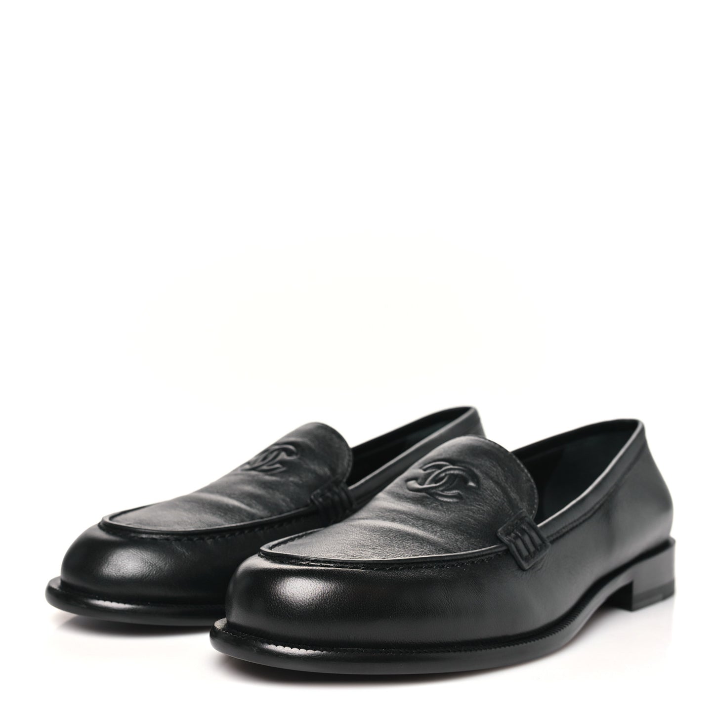 Lambskin CC Mocassin Loafers 41 Black