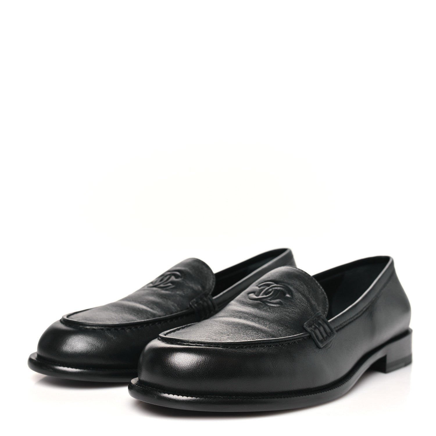 Chanel Lambskin CC Mocassin Loafers 41 Black 4 of 10