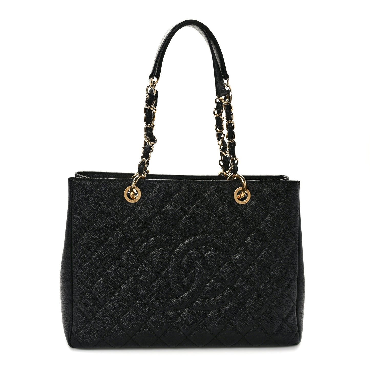 Caviar Quilted Grand Shopping Tote GST Black