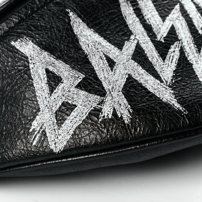 Balenciaga Agneau Arena Graffiti All Over XS Souvenir Belt Bag Black White 8 of 10
