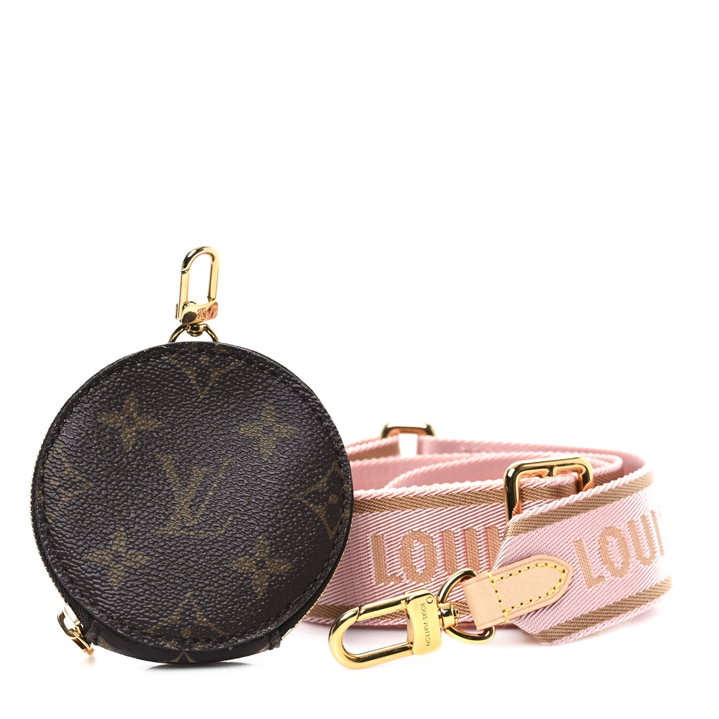 Monogram Multi Pochette Accessories Bandouliere Shoulder Strap Rose Clair