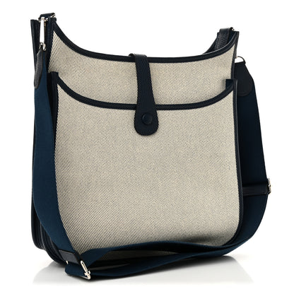 Hermes Toile Taurillon Clemence Evelyne III GM Bleu de Prusse 4 of 17