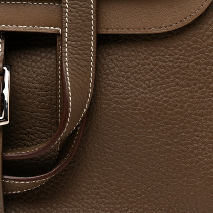 Hermes Taurillon Clemence Halzan 31 GM Etoupe 7 of 15