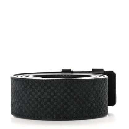 Louis Vuitton Suede Calfskin Mini Damier 40mm LV Initiales Belt 105 42 Black 2 of 7