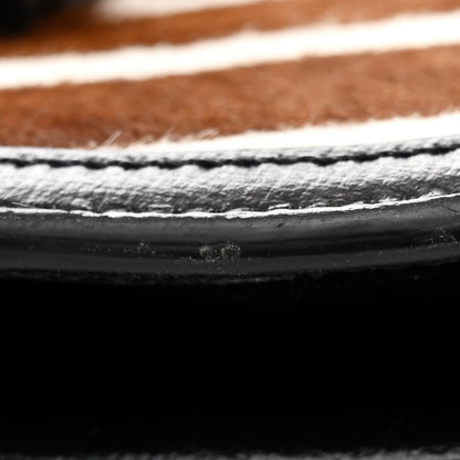 Gucci Pony Hair Zebra Striped Horsebit 1955 Shoulder Bag White Brown Black 12 of 13