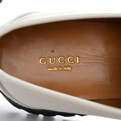 Gucci Cordovan Lux Womens Jeanne Platform Lug Sole 30/45mm Loafers 39.5 White 8 of 10