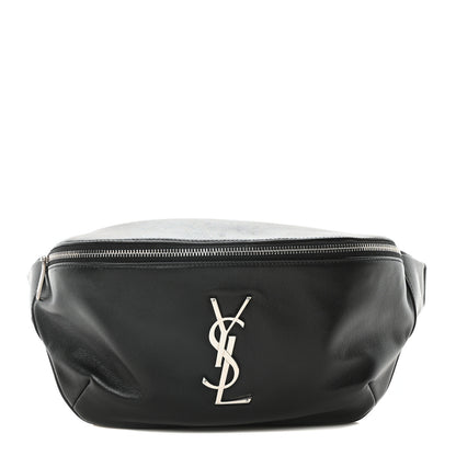 Saint Laurent Lambskin Monogram Belt Bag Black 1 of 10