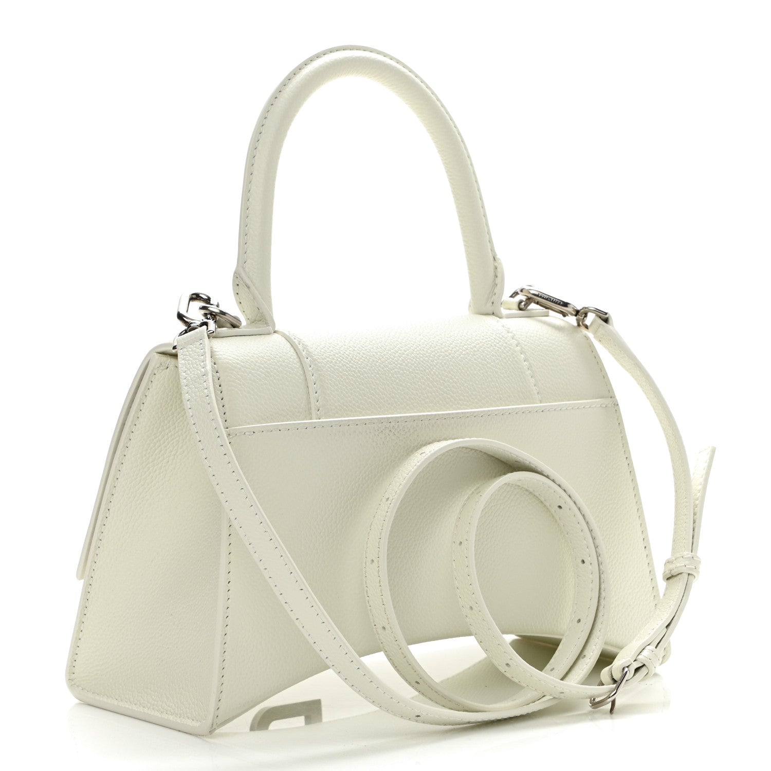 Balenciaga Grained Calfskin Small Hourglass Top Handle Bag White 3 of 13
