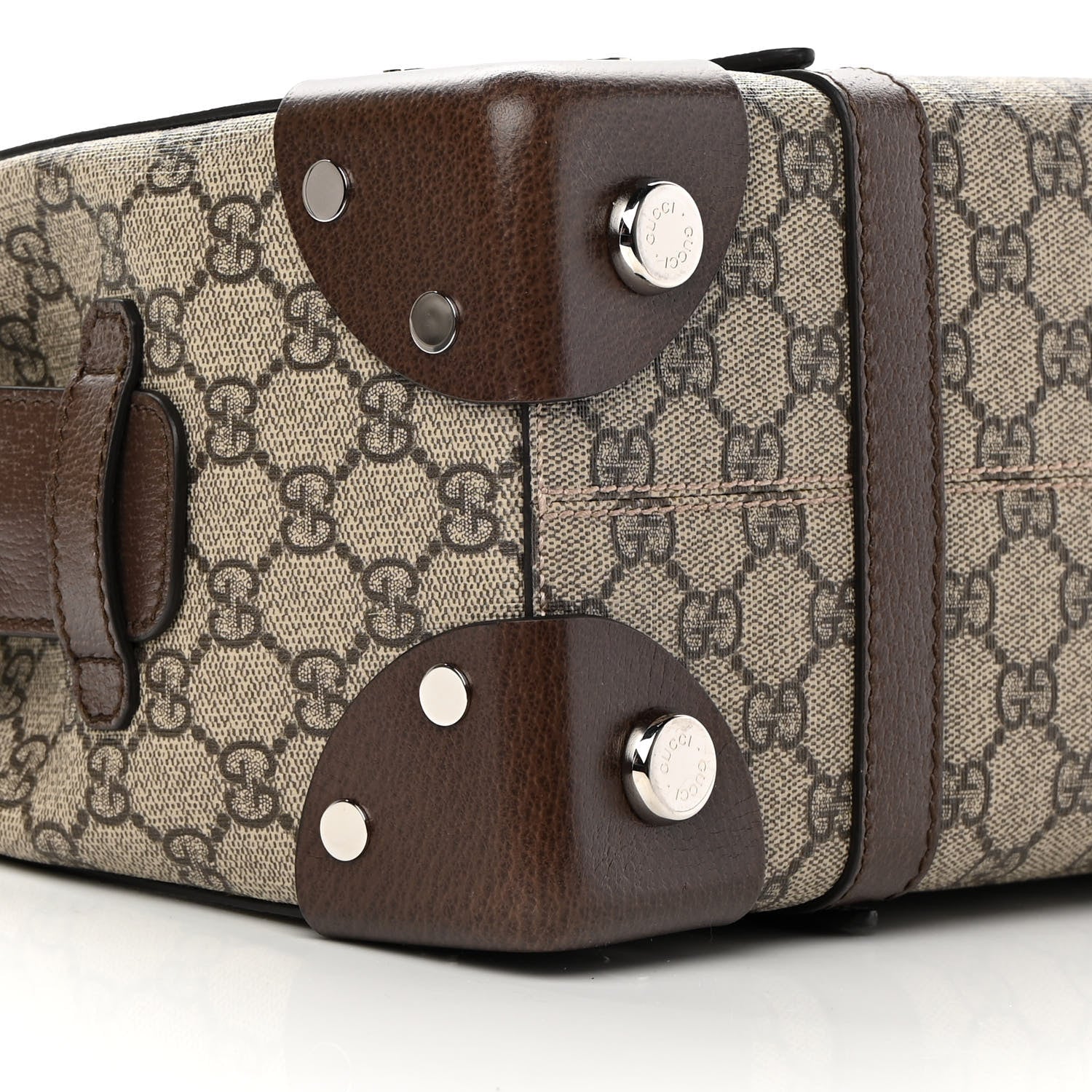 Gucci GG Supreme Monogram Textured Dollar Calfskin Small Detail Tote Beige Ebony New Acero 9 of 16